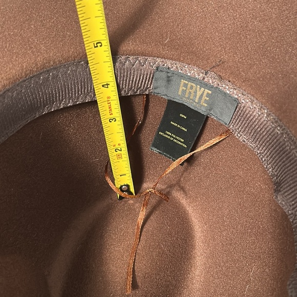 Frye Mens Brown with Tan Trim Fedora / Cowboy Hat - Picture 11 of 14